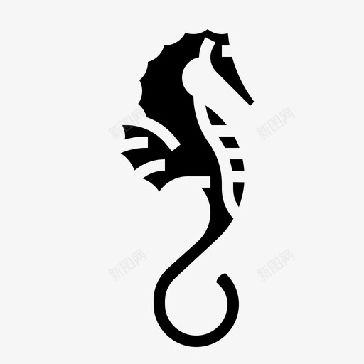 海马动物33填充物svg_新图网 https://ixintu.com 海马 动物 填充
