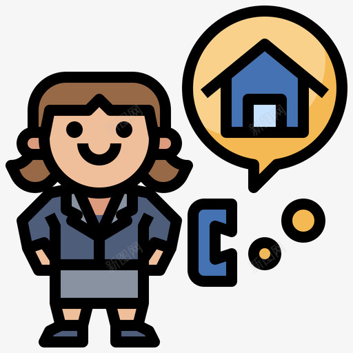 销售代理出租物业3线性颜色svg_新图网 https://ixintu.com 销售代理 出租 物业 线性 颜色