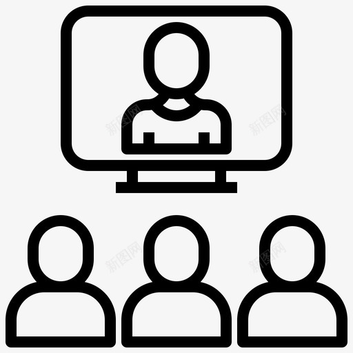 视频通话教育和在线学习4线性svg_新图网 https://ixintu.com 视频 通话 教育 在线学习 线性