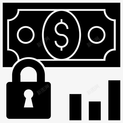 货币安全金融安全货币锁svg_新图网 https://ixintu.com 货币 安全 金融 保护 一组 字段 概念 字形 向量 图标