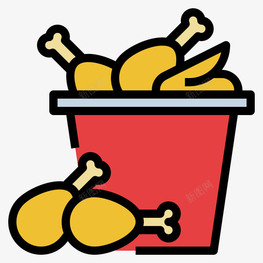 炸鸡送餐91原色svg_新图网 https://ixintu.com 炸鸡 送餐 原色