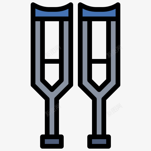 拐杖残疾8线性颜色svg_新图网 https://ixintu.com 拐杖 残疾 线性 颜色