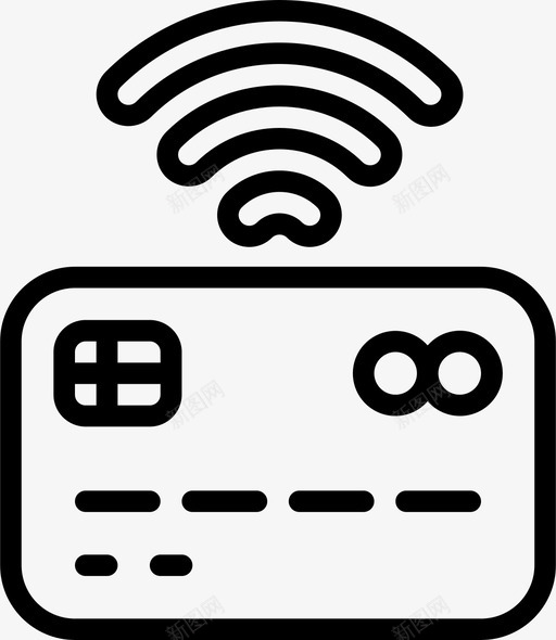 非接触式卡支付3线性svg_新图网 https://ixintu.com 非接触式 支付 线性