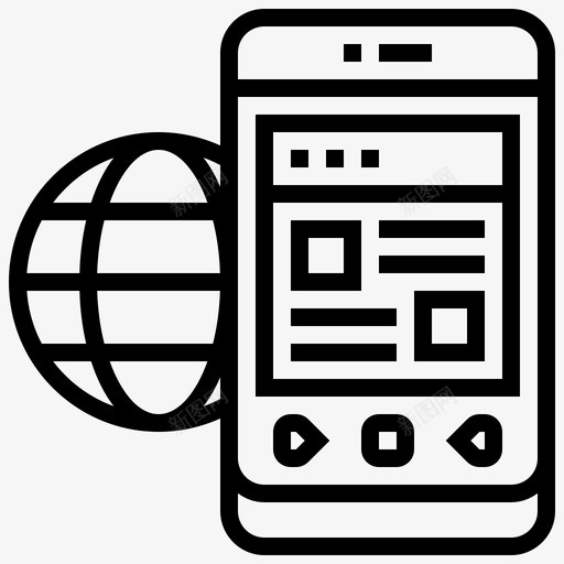 网站移动应用程序28线性svg_新图网 https://ixintu.com 网站 移动 应用程序 线性