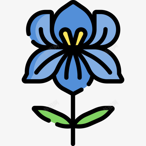 花自然花5线状颜色svg_新图网 https://ixintu.com 自然 线状 颜色