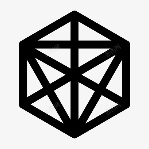 六边形三维形状2线性svg_新图网 https://ixintu.com 六边形 三维 形状 线性