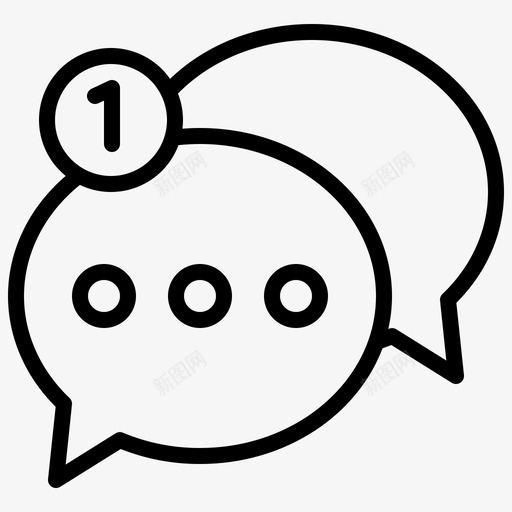 聊天通知13线性svg_新图网 https://ixintu.com 聊天 通知 线性