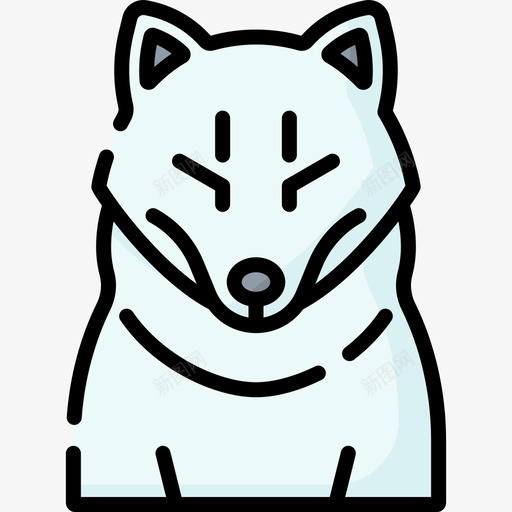 狐狸北极36线形颜色svg_新图网 https://ixintu.com 狐狸 北极 线形 颜色