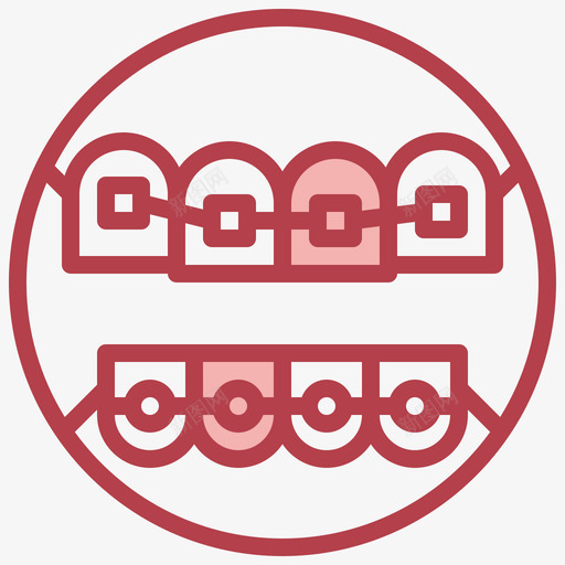 牙套牙科55红色svg_新图网 https://ixintu.com 牙套 牙科 红色