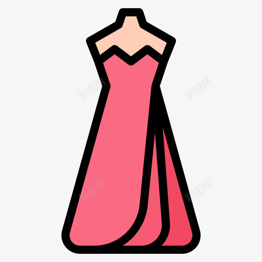 新娘礼服婚礼263线性颜色svg_新图网 https://ixintu.com 新娘 礼服 婚礼 线性 颜色