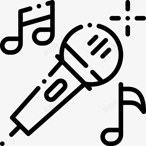 麦克风派对庆祝18线性svg_新图网 https://ixintu.com 麦克风 派对 庆祝 线性