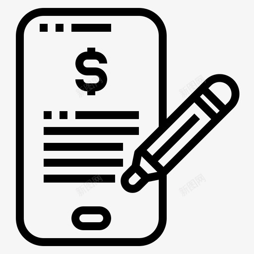 智能手机商务和金融3线性svg_新图网 https://ixintu.com 智能 手机 商务 金融 线性