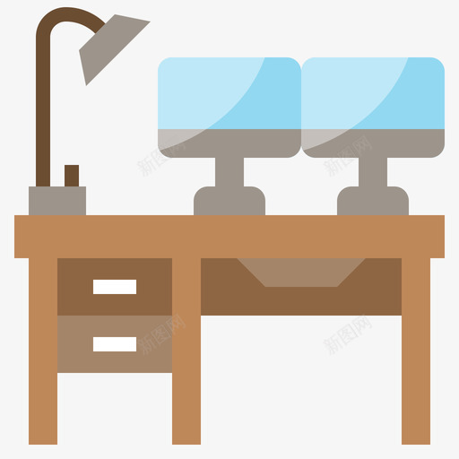 办公桌办公区47扁平svg_新图网 https://ixintu.com 办公桌 办公区 扁平