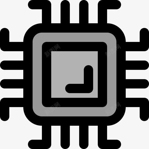 处理器计算机硬件40线性彩色svg_新图网 https://ixintu.com 处理器 计算机 硬件 线性 彩色