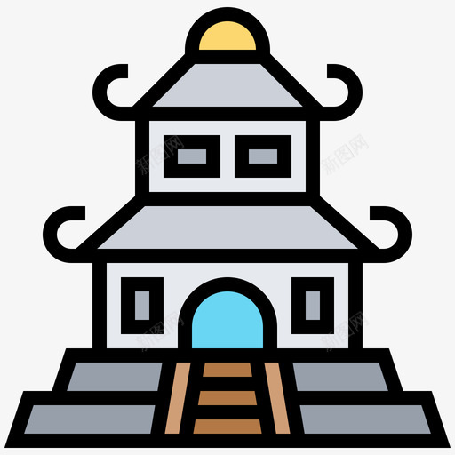 天坛地标41线性颜色svg_新图网 https://ixintu.com 天坛 地标 线性 颜色