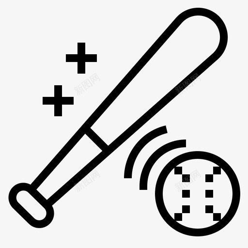 棒球玩具44直线型svg_新图网 https://ixintu.com 棒球 玩具 直线 线型