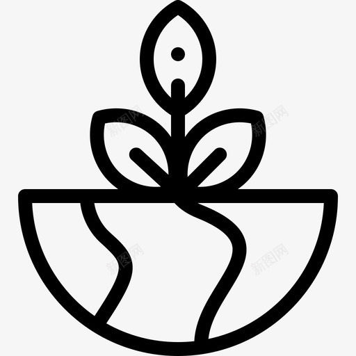 绿色星球地球母亲日18直线svg_新图网 https://ixintu.com 绿色 星球 地球 母亲 亲日 直线