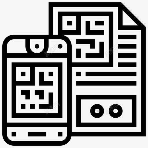 二维码扫描移动接口10线性svg_新图网 https://ixintu.com 二维 扫描 移动 接口 线性