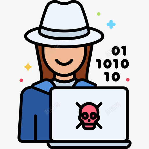 黑客网络安全37线性颜色svg_新图网 https://ixintu.com 黑客 网络安全 线性 颜色