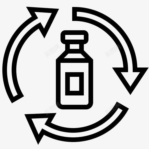 回收塑料污染9线性svg_新图网 https://ixintu.com 回收 塑料 污染 线性