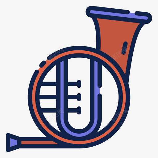 喇叭乐器18线颜色svg_新图网 https://ixintu.com 喇叭 乐器 颜色