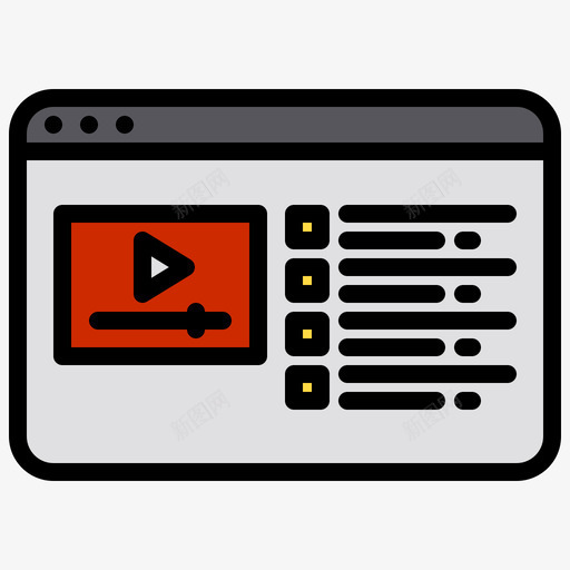 播放列表在线流媒体10线性颜色svg_新图网 https://ixintu.com 播放列表 在线 流媒体 线性 颜色
