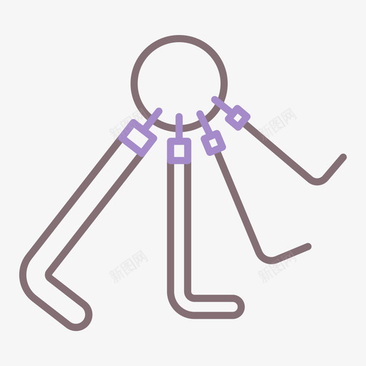 内六角扳手纹身12线性颜色svg_新图网 https://ixintu.com 六角 扳手 纹身 线性 颜色