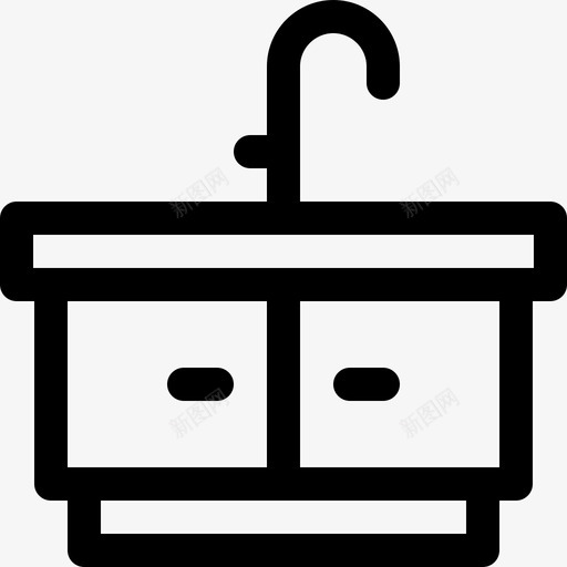 水槽水管工48线性svg_新图网 https://ixintu.com 水槽 水管 管工 线性