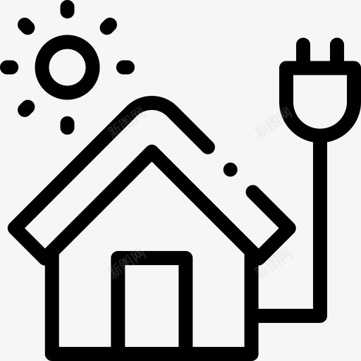 住宅可持续能源54线性svg_新图网 https://ixintu.com 住宅 持续 能源 线性