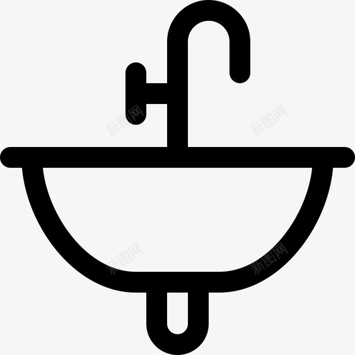 水槽水管工48线性svg_新图网 https://ixintu.com 水槽 水管 管工 线性