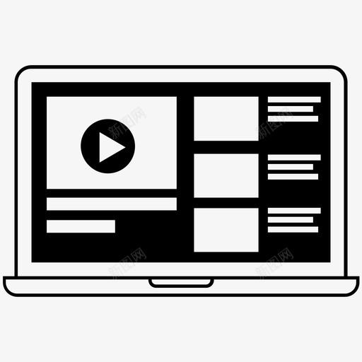 视频视频播放器视频流媒体svg_新图网 https://ixintu.com 视频 播放器 流媒体 网站 日志 youtube 用的 图标