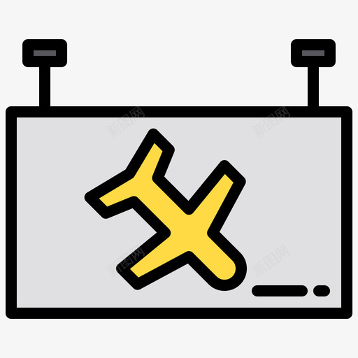 到达7号航站楼线性颜色svg_新图网 https://ixintu.com 到达 7号 航站楼 线性 颜色
