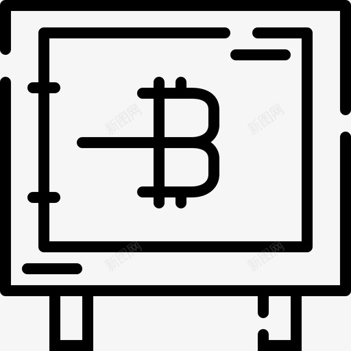 保险箱比特币5线性svg_新图网 https://ixintu.com 保险箱 比特 线性
