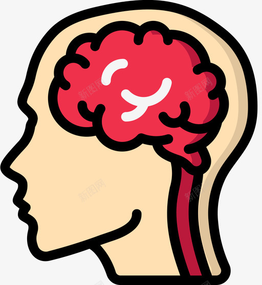 大脑神经学1线性颜色svg_新图网 https://ixintu.com 大脑 神经学 线性 颜色