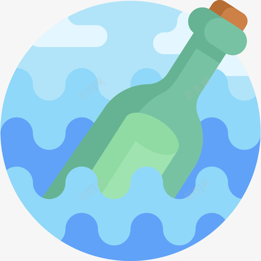 瓶子里的信息47号水手扁平svg_新图网 https://ixintu.com 瓶子 信息 47号 水手 扁平