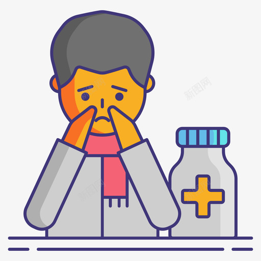 发热药物2线状颜色svg_新图网 https://ixintu.com 发热 药物 线状 颜色