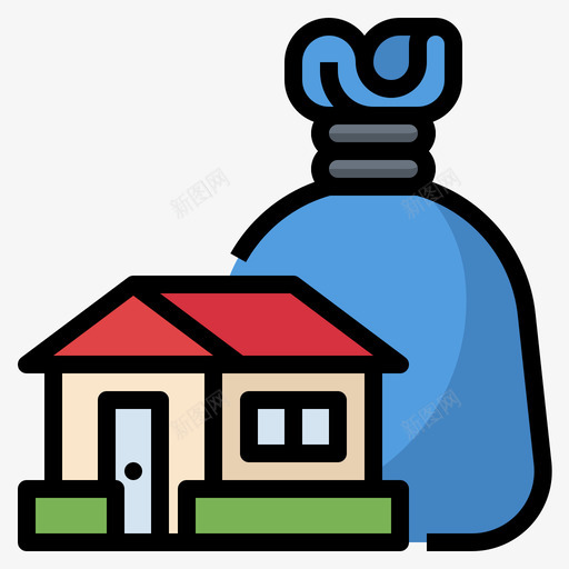 房子保险103线性颜色svg_新图网 https://ixintu.com 房子 保险 线性 颜色
