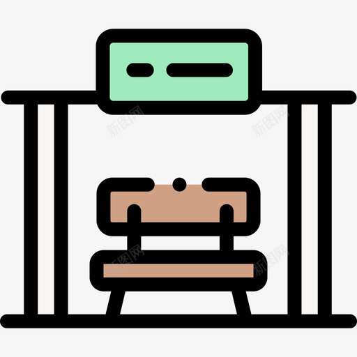 公交车站公共服务19线颜色svg_新图网 https://ixintu.com 公交 公交车 车站 公共服务 颜色