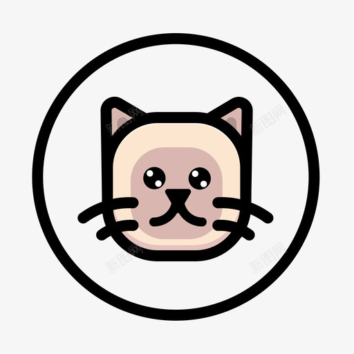暹罗猫svg_新图网 https://ixintu.com 暹罗猫 多色 可爱