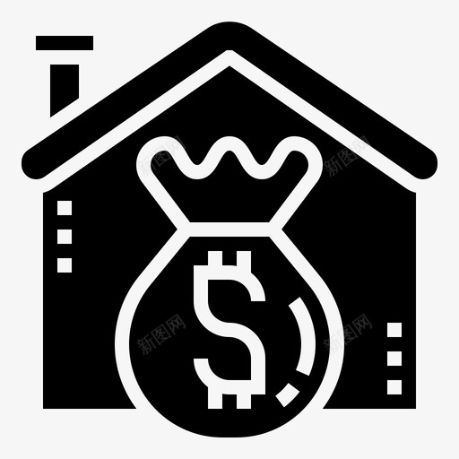 贷款金融住房svg_新图网 https://ixintu.com 贷款 金融 住房 抵押贷款 财产 会计 glyph2