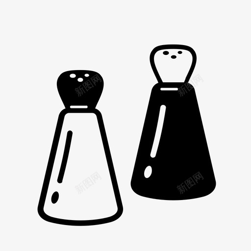盐和胡椒配对摇合器svg_新图网 https://ixintu.com 胡椒 配对 香料