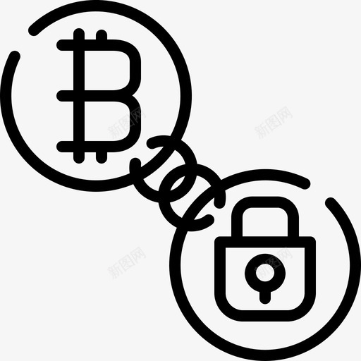 挂锁比特币5线性svg_新图网 https://ixintu.com 挂锁 比特 线性