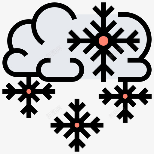 雪冬季146线性颜色svg_新图网 https://ixintu.com 冬季 线性 颜色