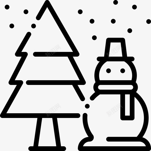 雪人冬季142直线型svg_新图网 https://ixintu.com 雪人 冬季 直线 线型