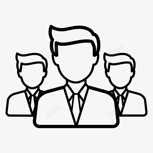 业务组管理层组织svg_新图网 https://ixintu.com 业务组 管理层 组织 团队 业务 线图 图标