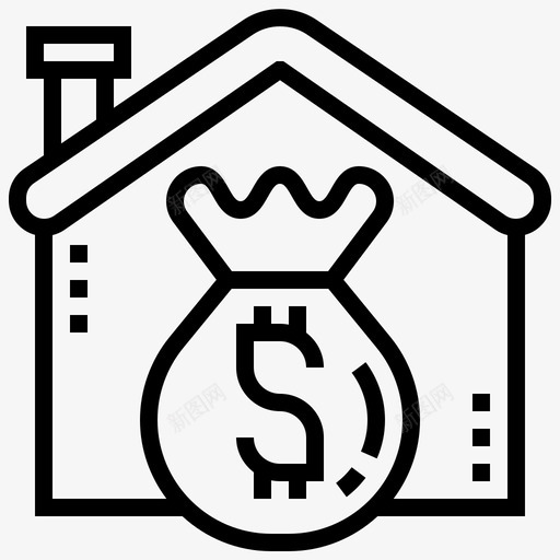 贷款金融住房svg_新图网 https://ixintu.com 贷款 金融 住房 抵押贷款 财产 会计
