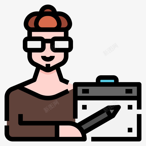 设计师职业头像1线性颜色svg_新图网 https://ixintu.com 设计师 职业 头像 线性 颜色