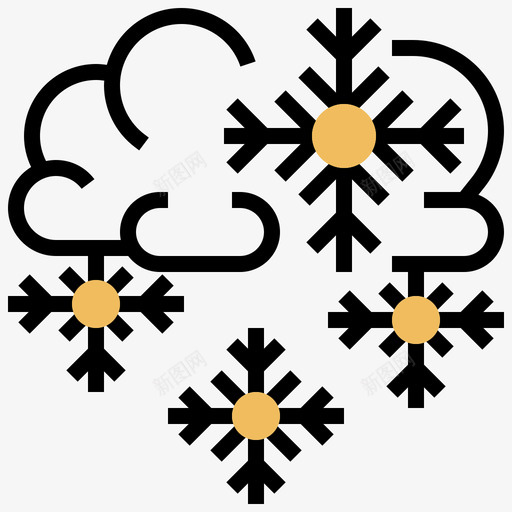 雪冬天147黄影svg_新图网 https://ixintu.com 冬天 黄影