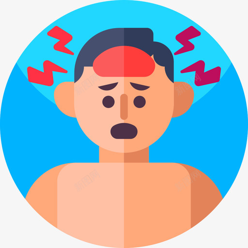 头痛病毒传播5扁平svg_新图网 https://ixintu.com 头痛 病毒 传播 扁平
