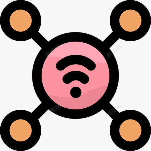 Wifi物联网118线性彩色svg_新图网 https://ixintu.com Wifi 联网 线性 彩色